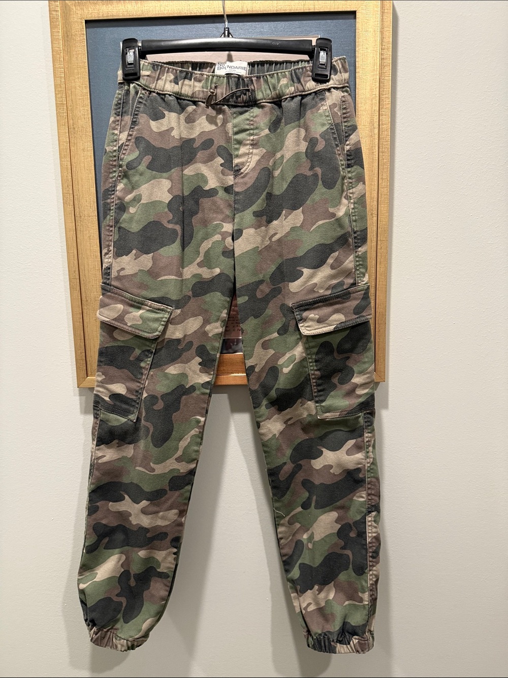No Boundaries Green Camo Cargo Joggers